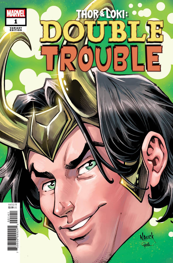 THOR AND LOKI DOUBLE TROUBLE #1 (OF 4) NAUCK HEADSHOT VAR